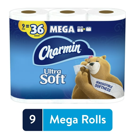 Charmin Toilet Paper, Ultra Soft, 9 Mega Rolls