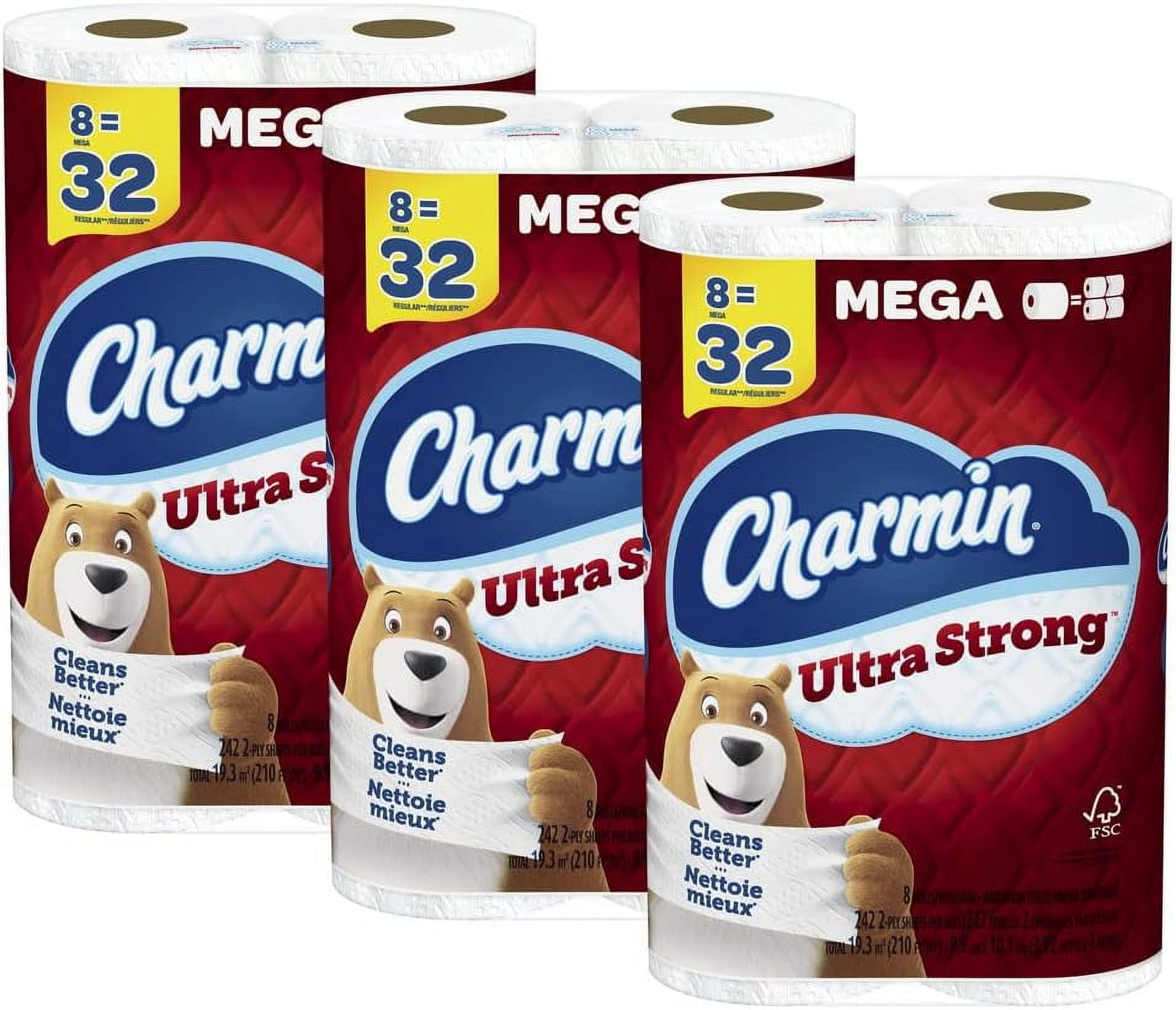 Charmin Toilet Paper, Ultra Strong, 24 Mega Rolls = 96 Regular Rolls
