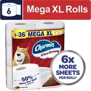 Charmin Ultra Strong Toilet Paper 6 Mega XL Rolls, 330 Sheets Per Roll