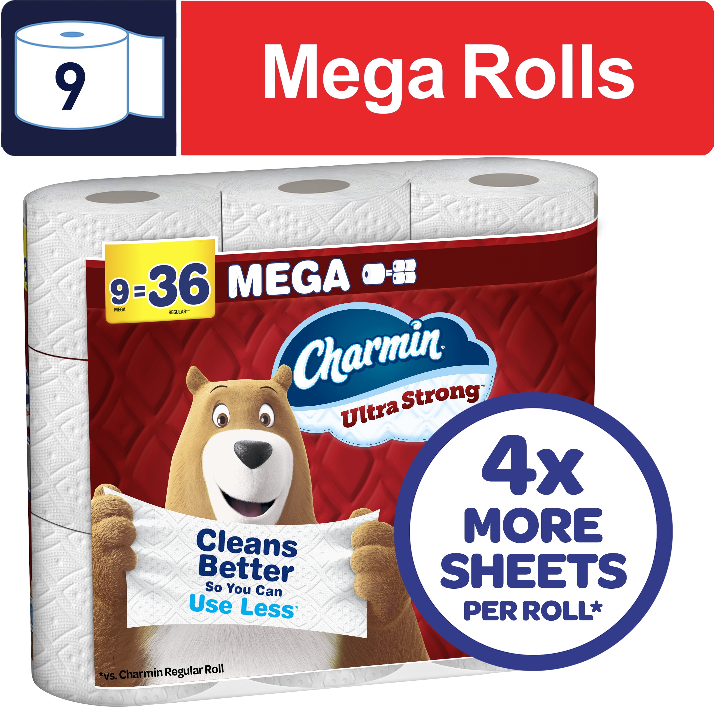 Charmin Toilet Paper Ultra Strong, 9 Mega Rolls