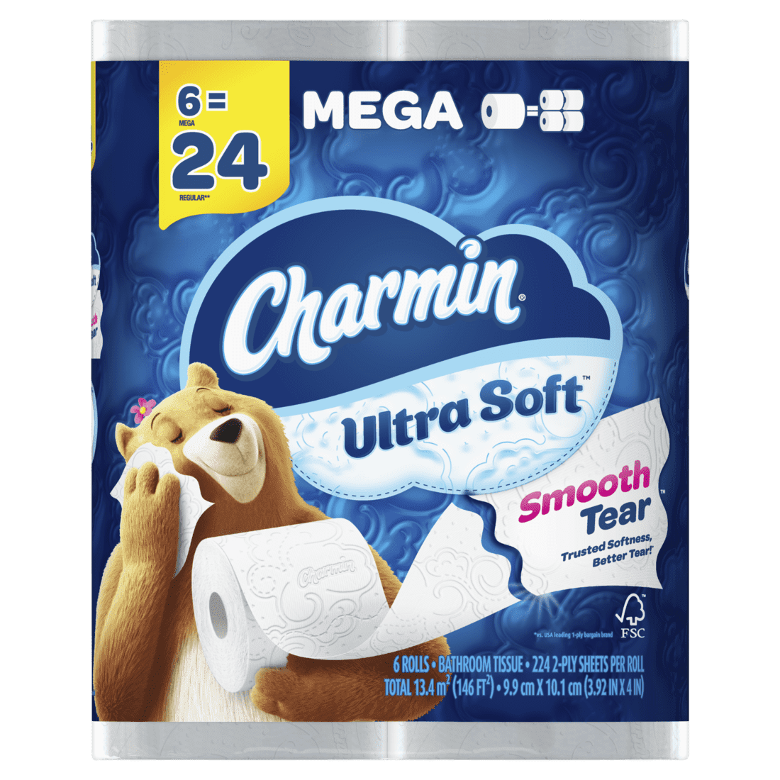 Charmin ULTRA SOFT Toilet Tissue Dry 2 Ply Unscented (2 Pack) - Walmart.com