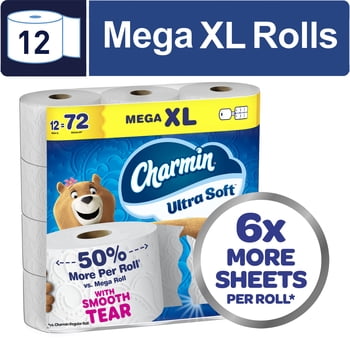 Charmin Toilet Paper Ultra Soft, 12 Mega XL Rolls