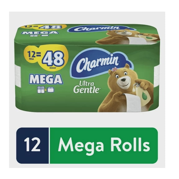 Charmin Ultra Gentle Toilet Paper, 12 Mega Rolls