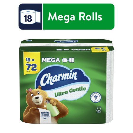 Charmin Ultra Gentle Toilet Paper, 18 Mega Rolls, 231 Sheets per Roll (2 Packs)