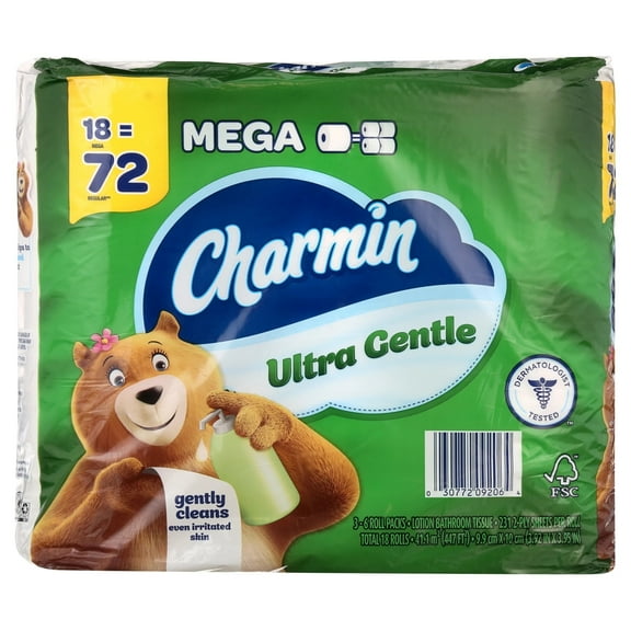 Charmin Ultra Gentle Toilet Paper, 18 Mega Rolls, 231 Sheets per Roll