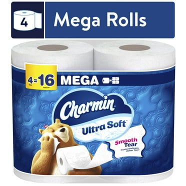 Charmin Toilet Paper Ultra Soft 4 Mega Rolls, 224 Sheets Per Roll