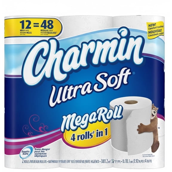 Charmin Ultra Soft Mega Roll Toilet Paper, 12 Count