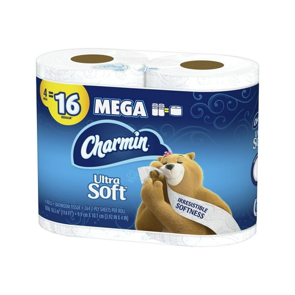 Ultra Soft Bathroom Tissue, Septic Safe, 2-ply, White, 4 X 3.92, 264 Sheets/roll, 4 Rolls/pack, 6 Packs/carton