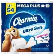 Charmin Ultra-Soft Smooth Tear Toilet Paper Rolls 12 Mega Plus Rolls