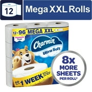 Charmin Toilet Paper Ultra Soft 12 Mega XXL Rolls, 440 Sheets Per Roll