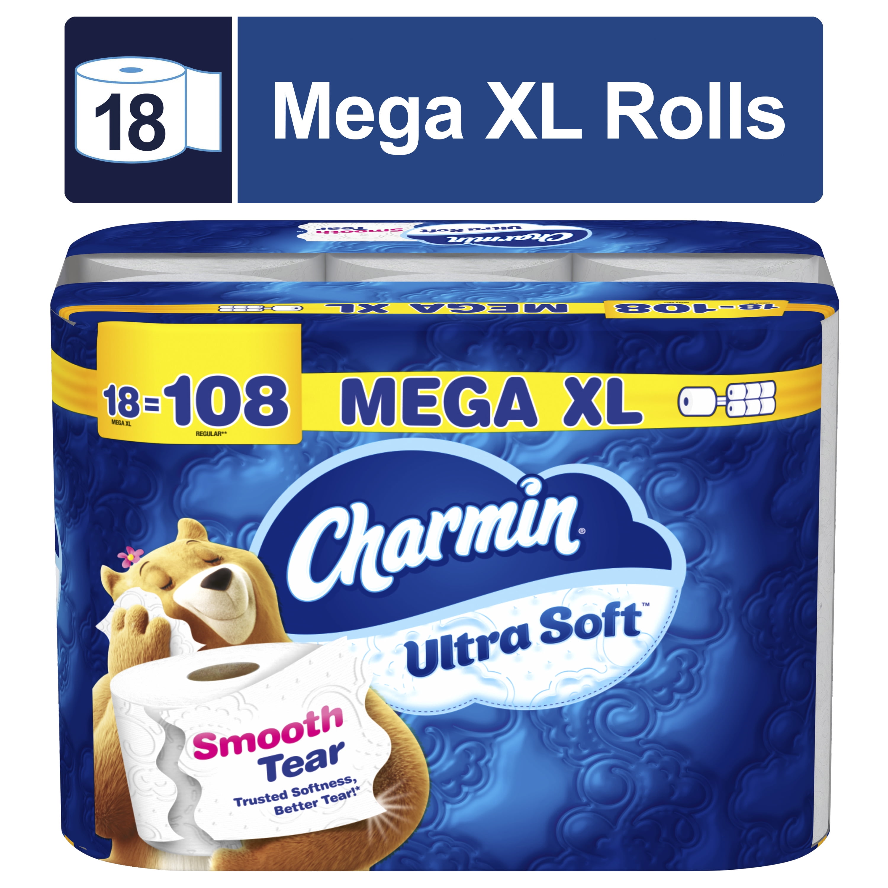 Charmin Ultra Soft Septic Safe Toilet Paper, 18 Mega XL Rolls, 336 ...