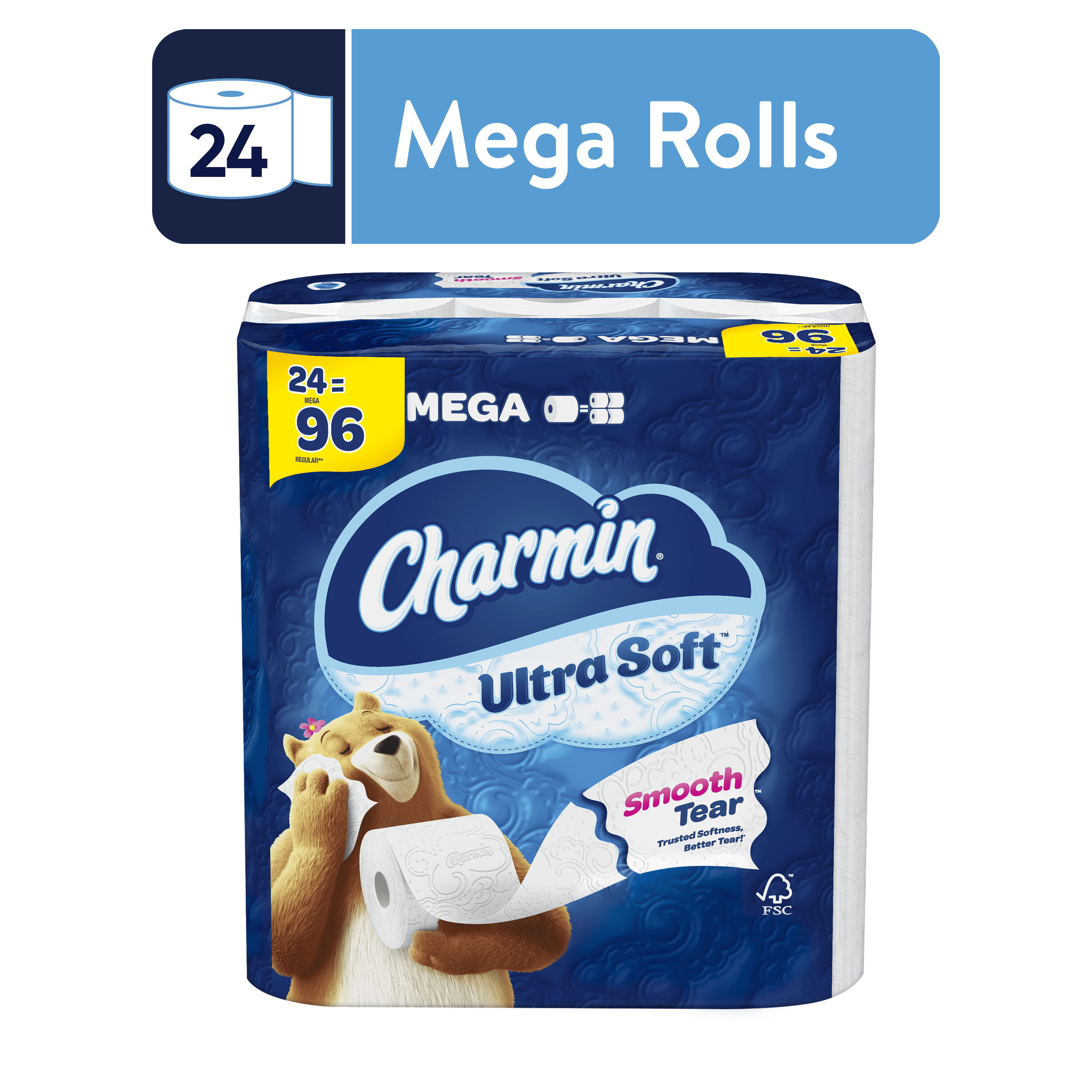 Charmin Ultra Soft Toilet Paper 24 Mega Rolls, 224 Sheets per Roll