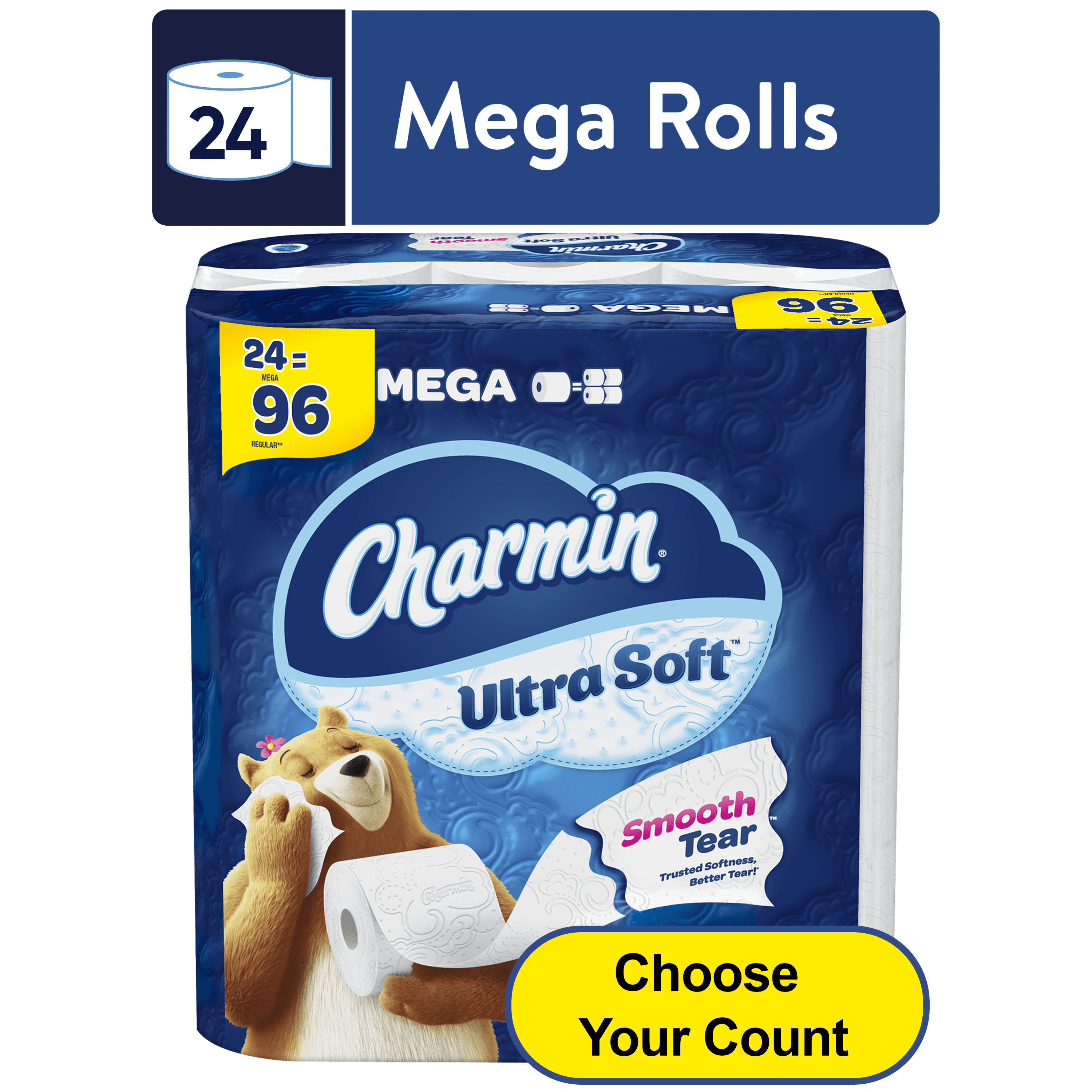 Charmin Ultra Soft Toilet Paper 24 Mega Rolls, 224 Sheets per Roll
