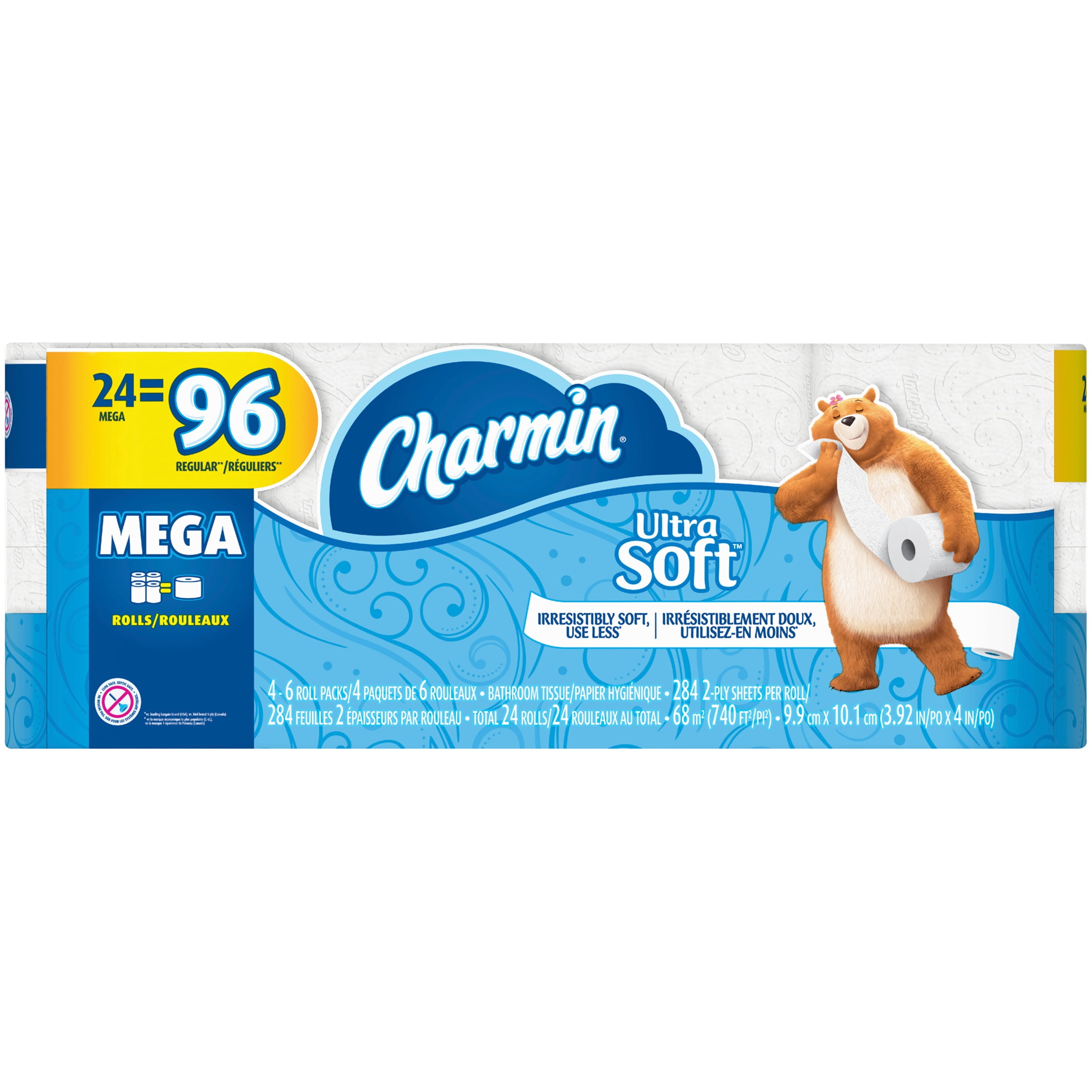 Charmin Ultra Soft Toilet Paper, 24 Mega Rolls