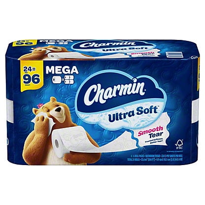 Charmin Ultra Soft Toilet Paper, 24 Mega Rolls
