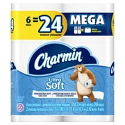 Charmin Ultra Soft Toilet Paper, 6 Mega Rolls, 1136 Sheets