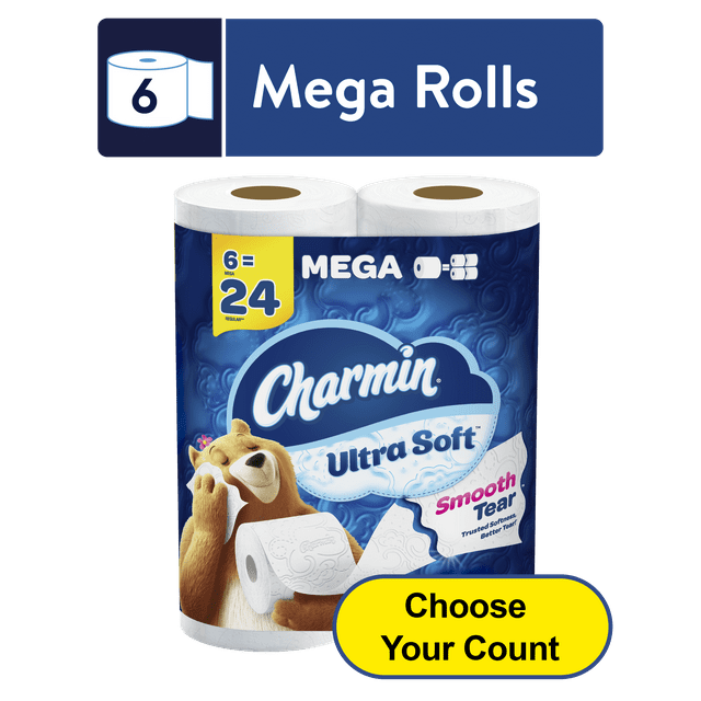 Charmin Ultra Soft Toilet Paper, 6 Mega Rolls per pack, 224 Sheets per
