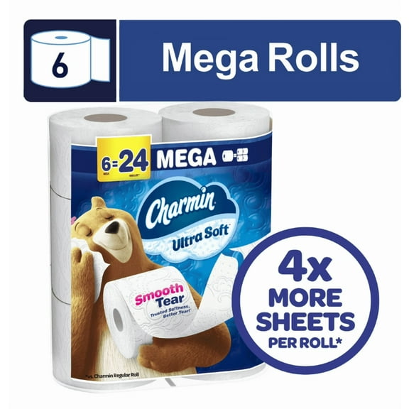 Charmin Ultra Soft Toilet Paper 6 Mega Rolls