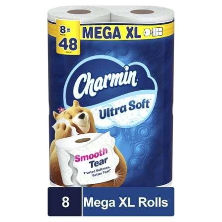 Charmin Ultra Soft Toilet Paper 8 Mega XL Rolls, 336 Sheets per Roll