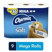 Charmin Ultra Soft Toilet Paper, 9 Mega Rolls