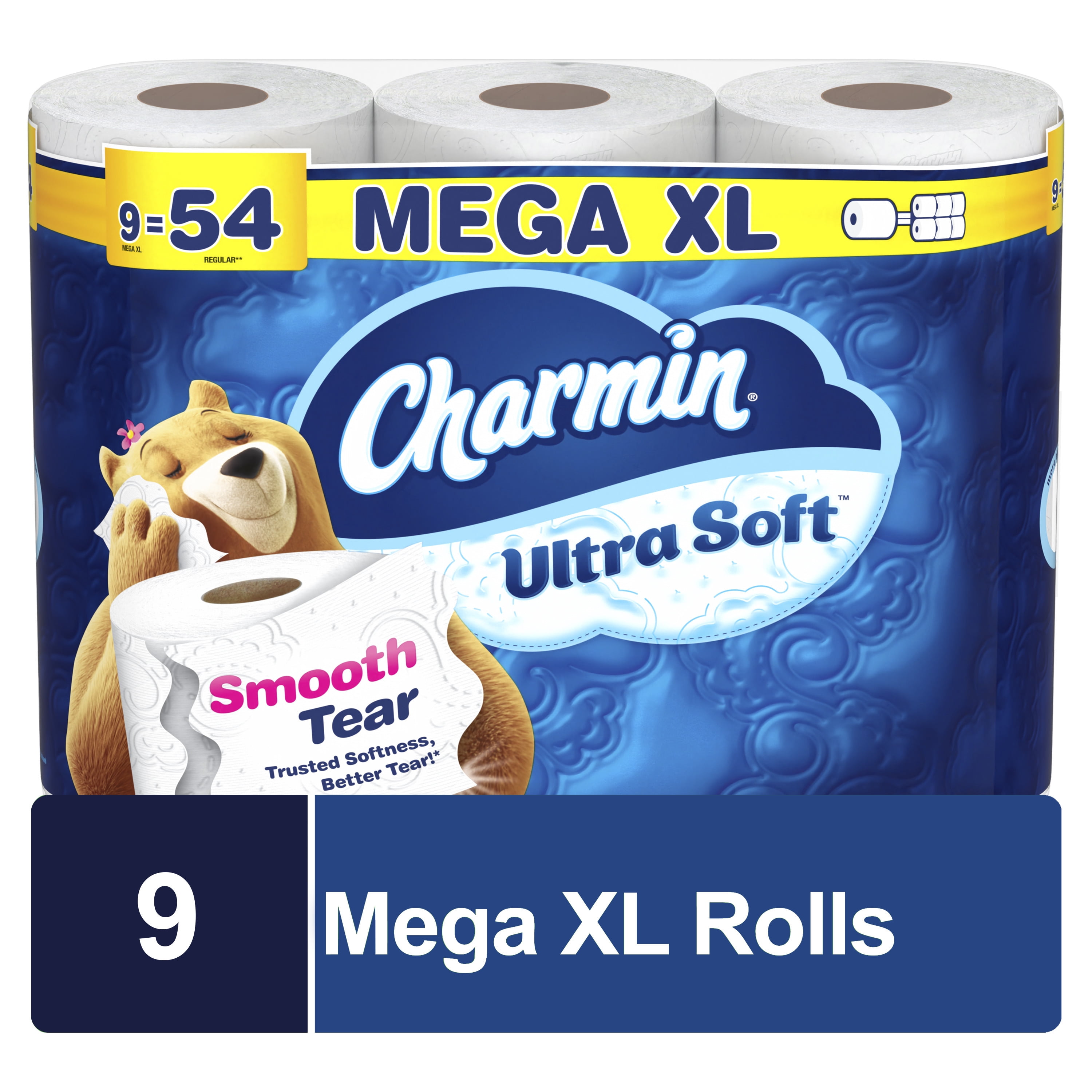 Charmin Ultra Soft Toilet Paper 9 Mega XL Rolls, 336 Sheets Per Roll ...
