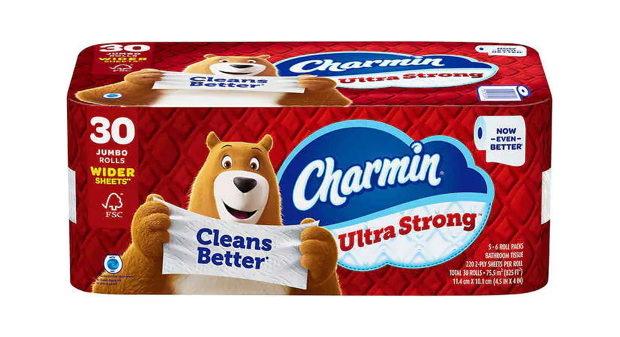 Charmin Ultra Strong Bath Tissue, 2Ply, 220 Sheets, 30 Rolls