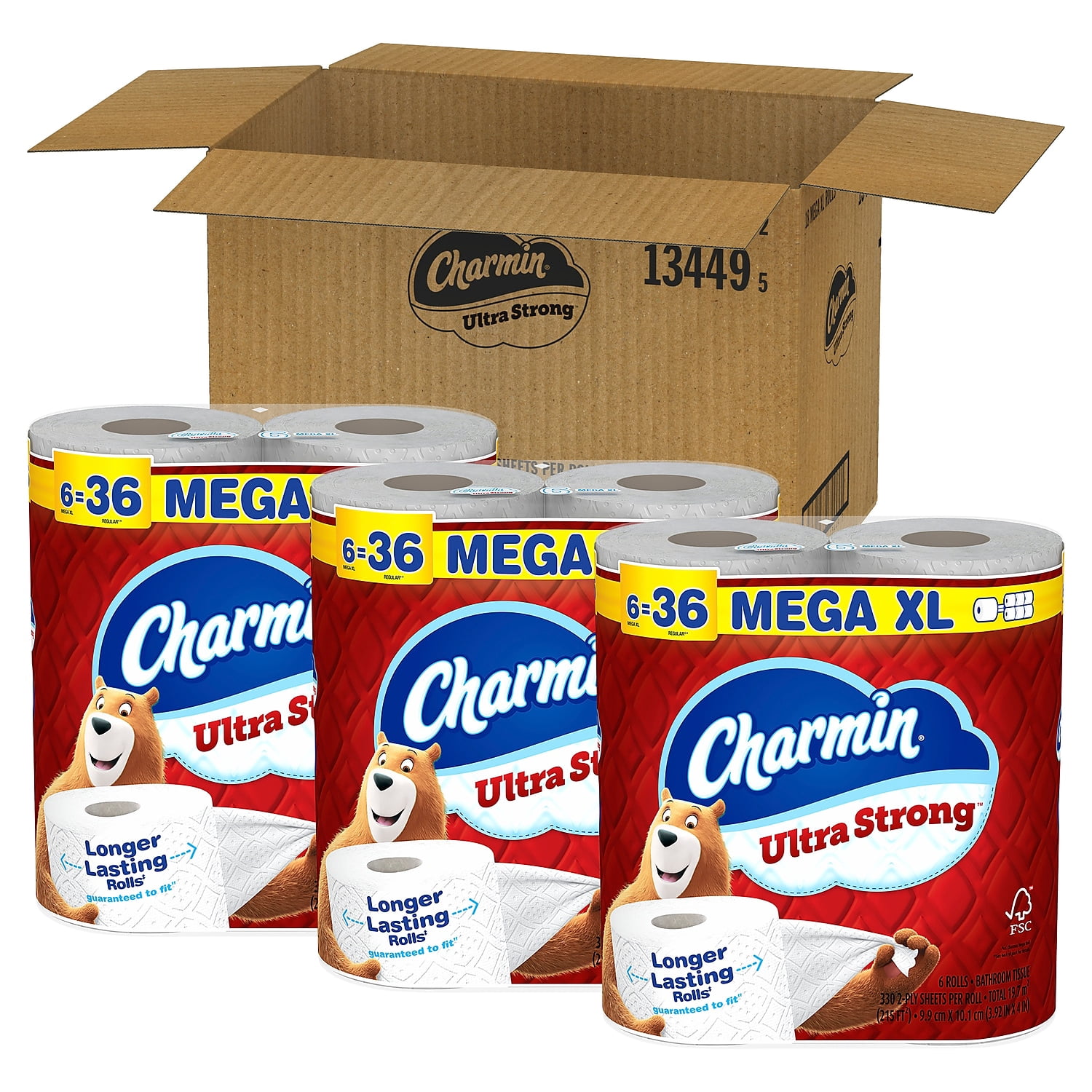 Charmin Ultra Strong Super Mega Toilet Paper 2-Ply White 363 Sheets ...