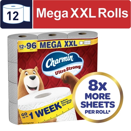 Charmin Ultra Strong Toilet Paper 12 Mega XXL Rolls, 440 Sheets Per Roll