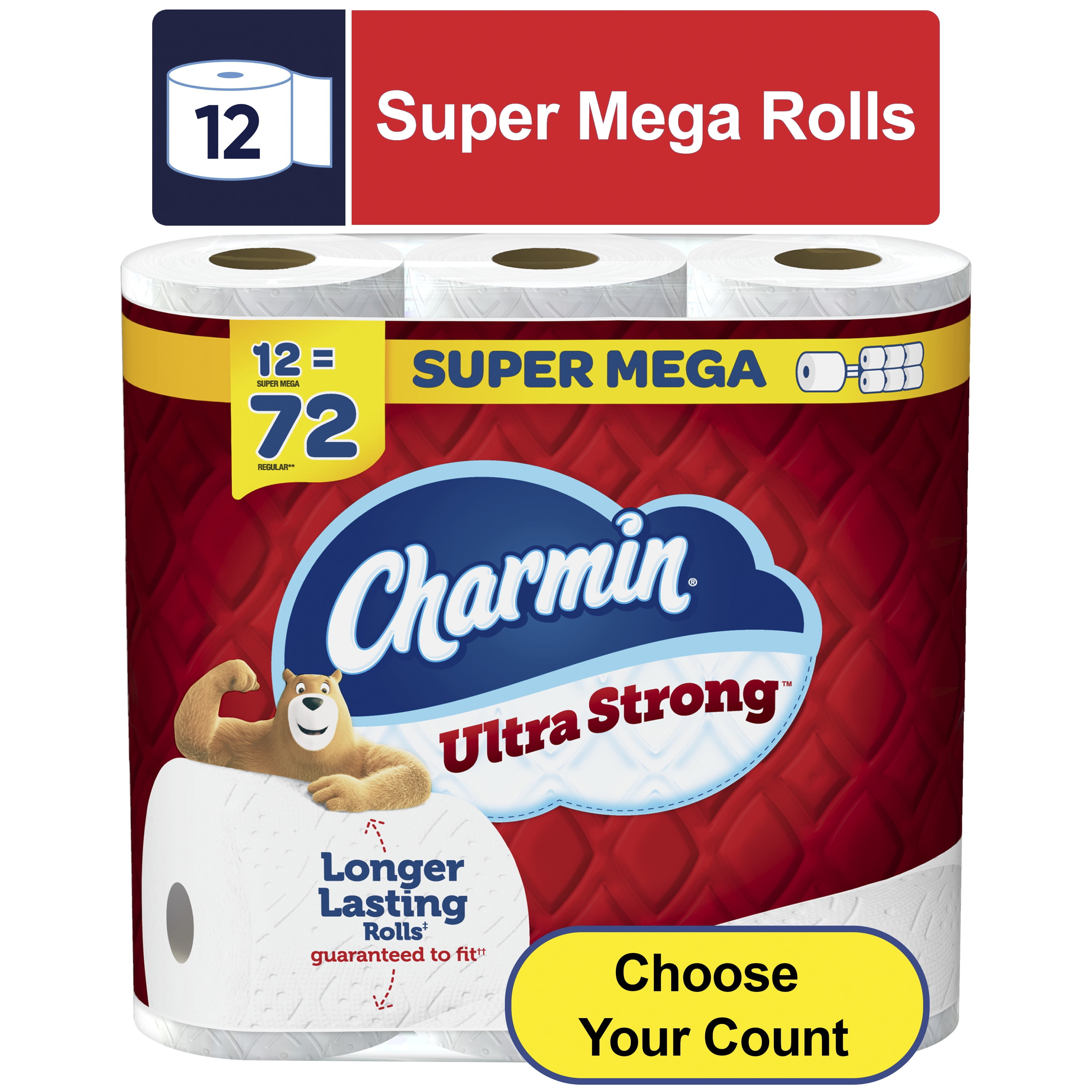 Charmin Ultra Strong Toilet Paper, 18 Super Mega Rolls