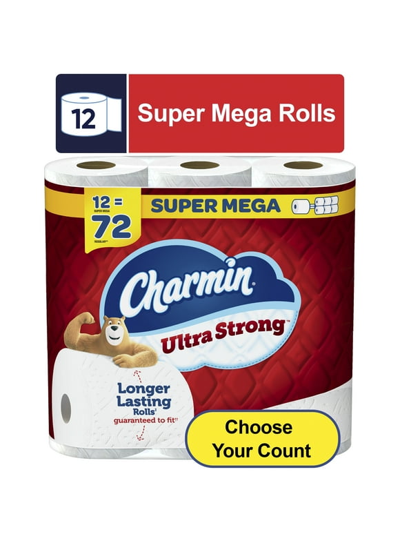 Charmin Ultra Strong Toilet Paper, 12 Super Mega Rolls