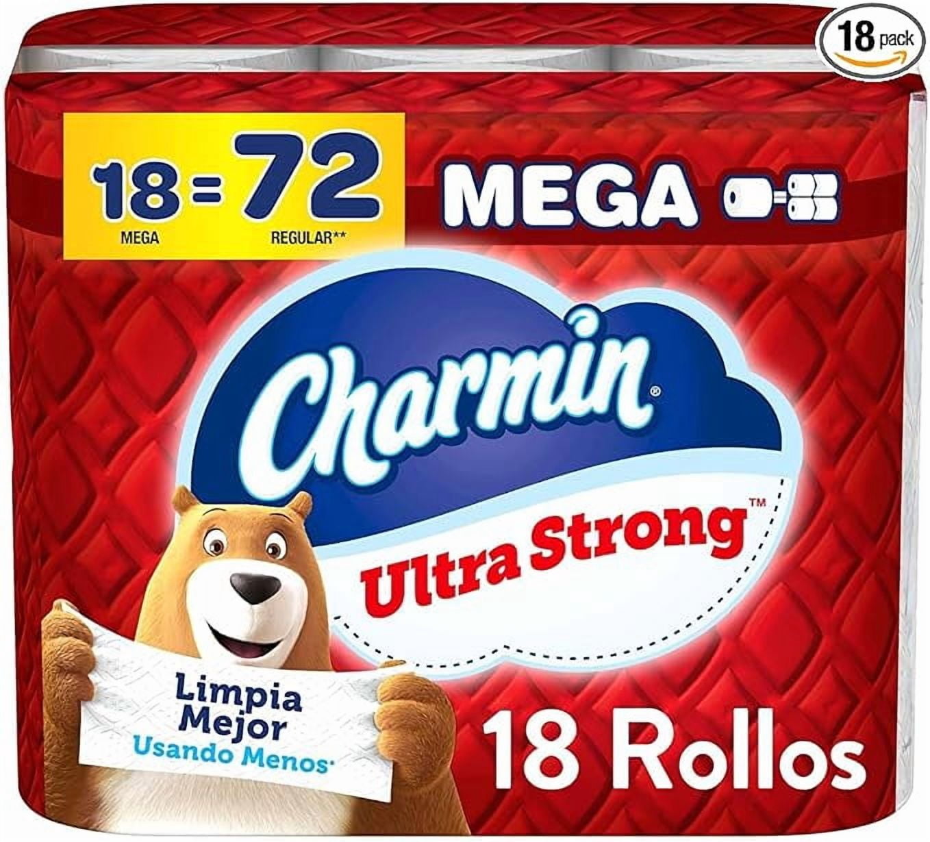 Charmin Ultra Strong Toilet Paper 18 Mega Rolls, 220 Sheets Per Roll (New Pack)