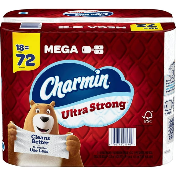 Charmin Ultra Strong Toilet Paper 18 Mega Rolls, 242 Sheets Per Roll