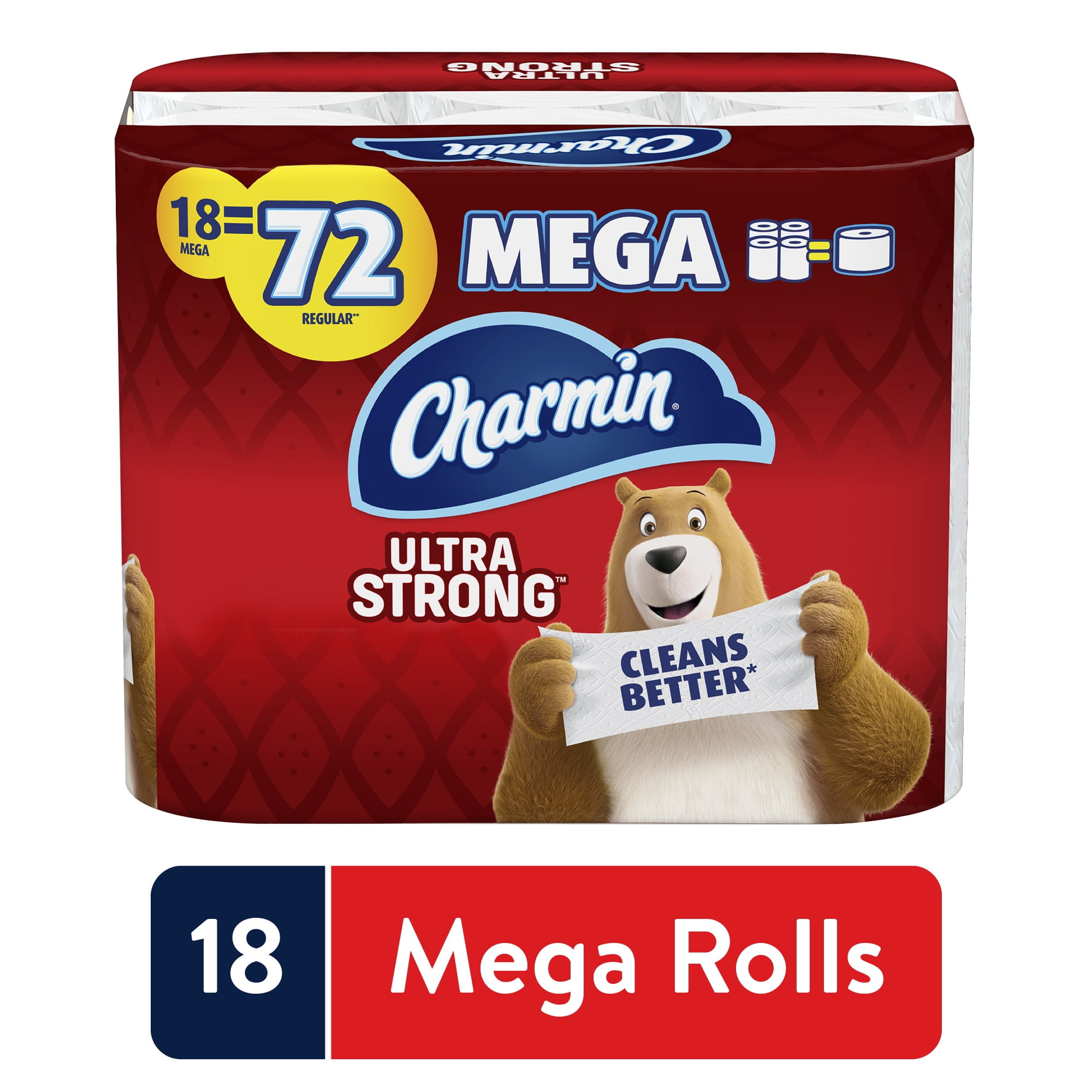 Charmin Ultra Strong Toilet Paper 18 Mega Roll, 286 sheets per roll