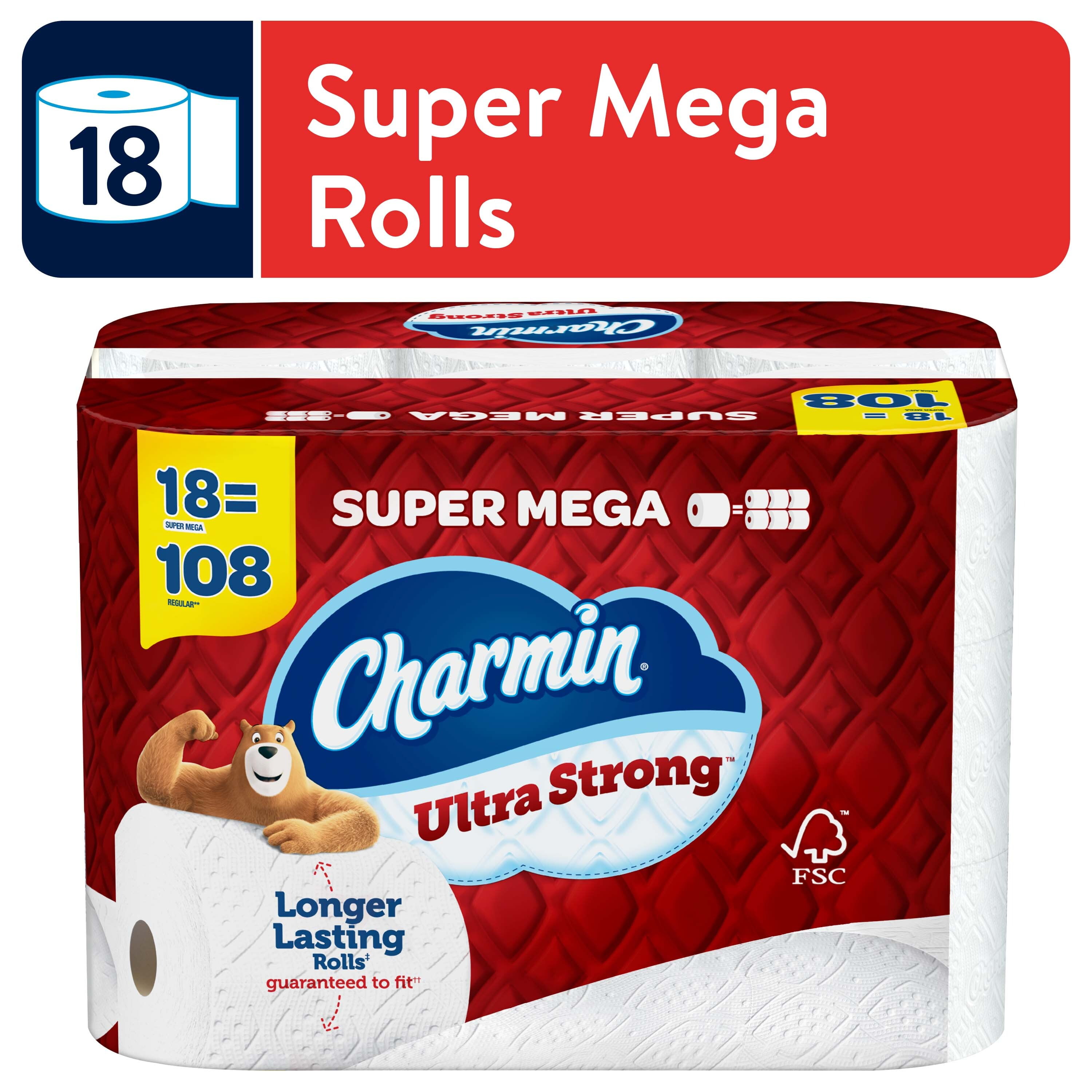 Charmin Ultra Strong Toilet Paper, 18 Super Mega Rolls