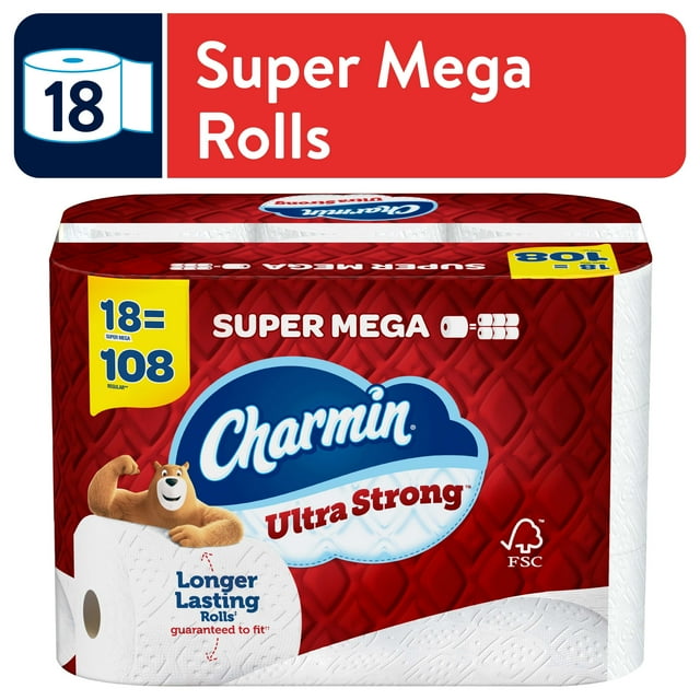 Charmin Ultra Strong Super Mega Toilet Paper 18 Xl Rolls