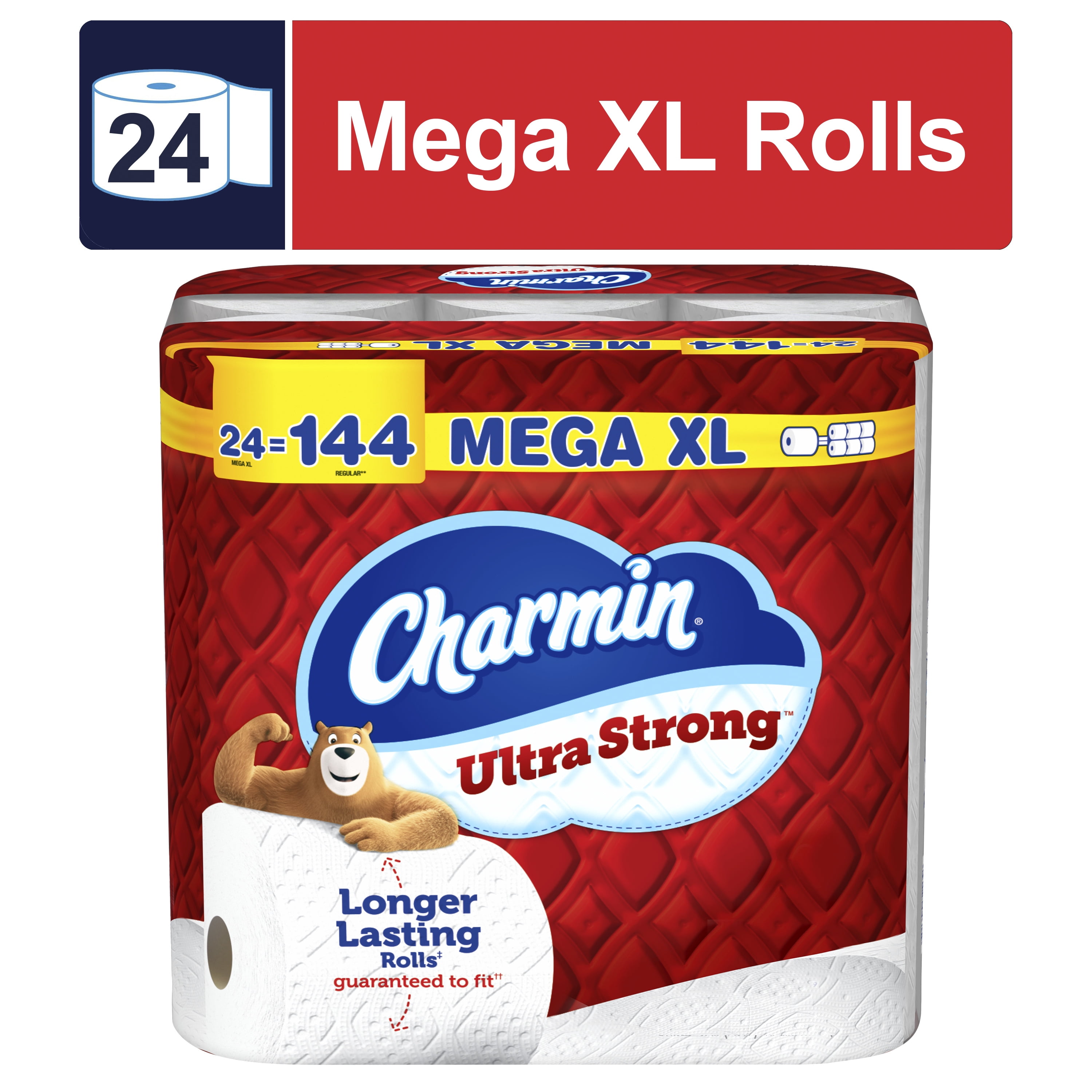 Charmin Ultra Strong Bathroom Tissue, 24 Mega XL TP Bath Rolls ...