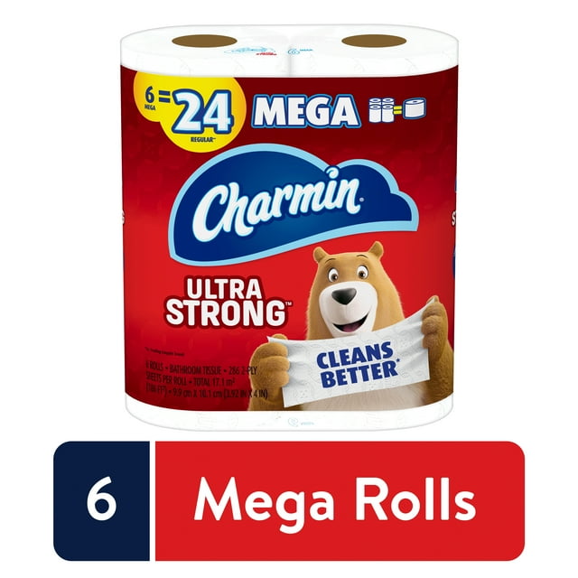 Charmin Ultra Strong Septic Safe Quality Bathroom Toilet Paper, 6 Mega