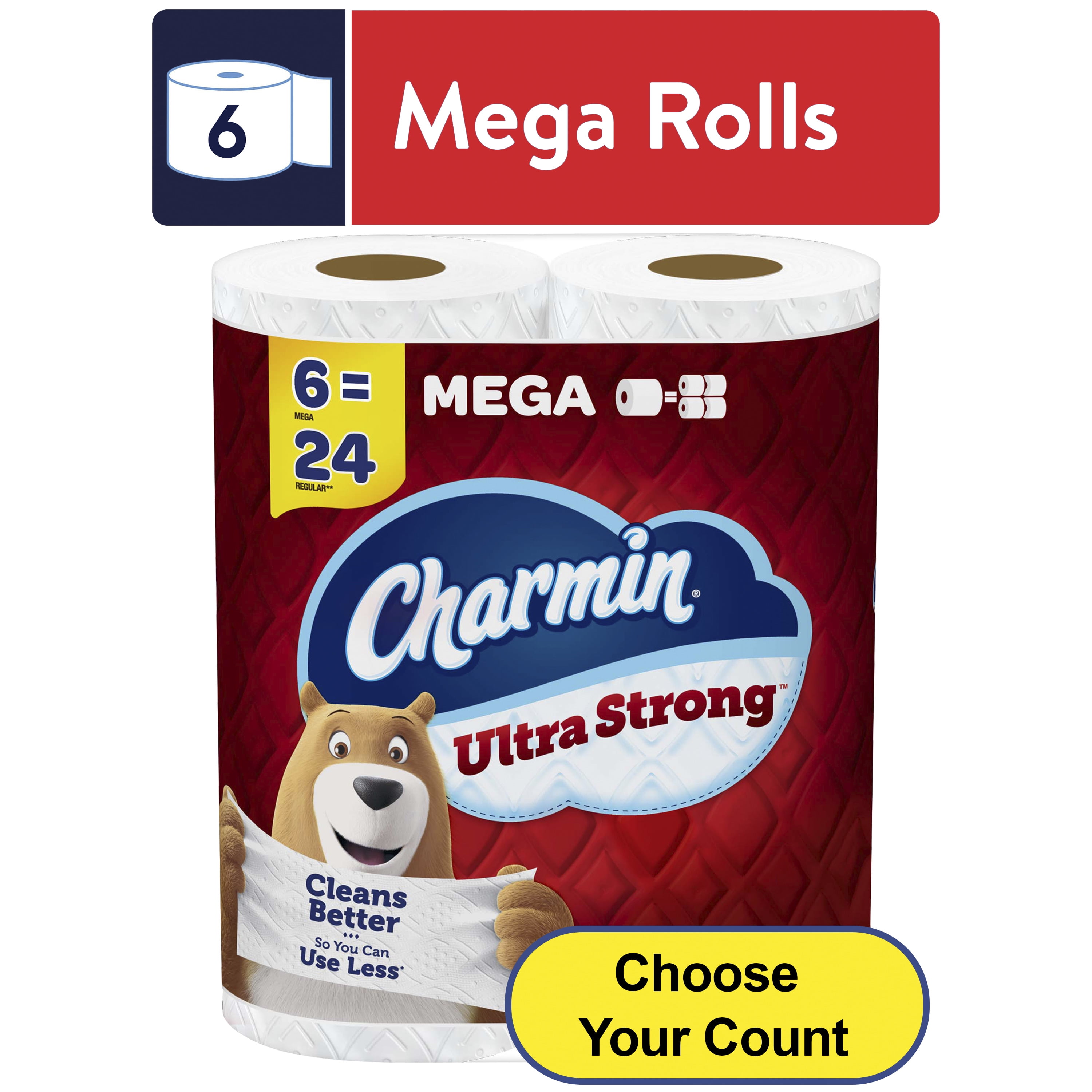 Charmin Ultra Strong Toilet Paper, 6 Mega Rolls 