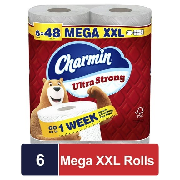 Charmin Ultra Strong Toilet Paper 6 Mega XXL Rolls, 440 Sheets Per Roll