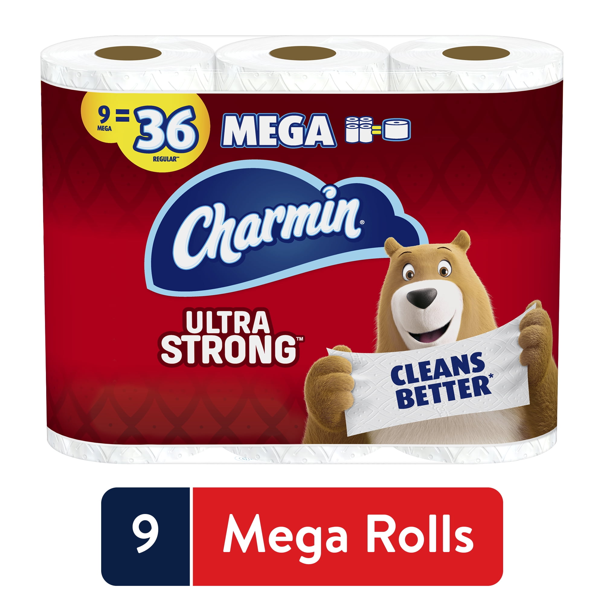 Charmin Ultra Strong Toilet Paper, 9 Mega Roll