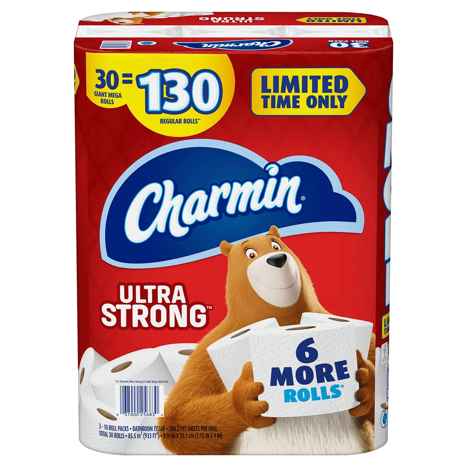 Charmin Ultra Strong Toilet Paper, Giant Mega Roll Bath Tissue (286