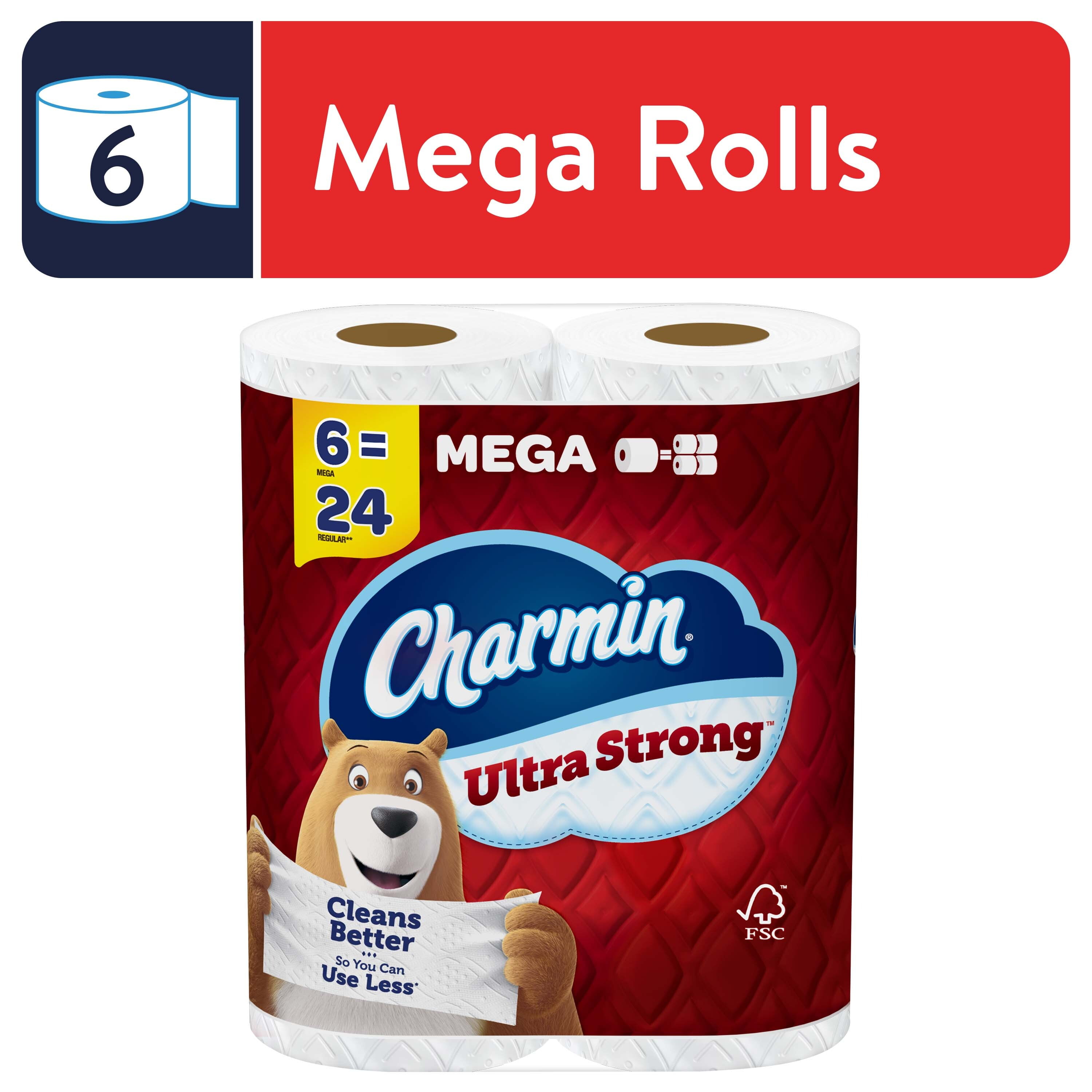 Charmin Ultra Strong Toilet Paper Mega Roll, 242 Sheets Per Roll, 6 Count