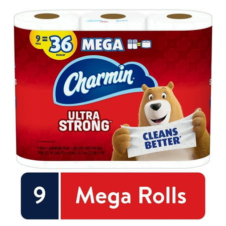 Charmin Ultra Strong Toilet Paper Mega Rolls, 330 sheets, 9 rolls