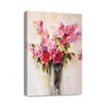 thumbnail image 1 of Charming 12X16inch Pink Flower Canvas Wall Art Abstract Floral Watercolor Painting, Framed Artwork for Office, Kitchen, Bedroom, Living Room, Bathroom, Nursery – Stylish Home Decor, 1 of 7