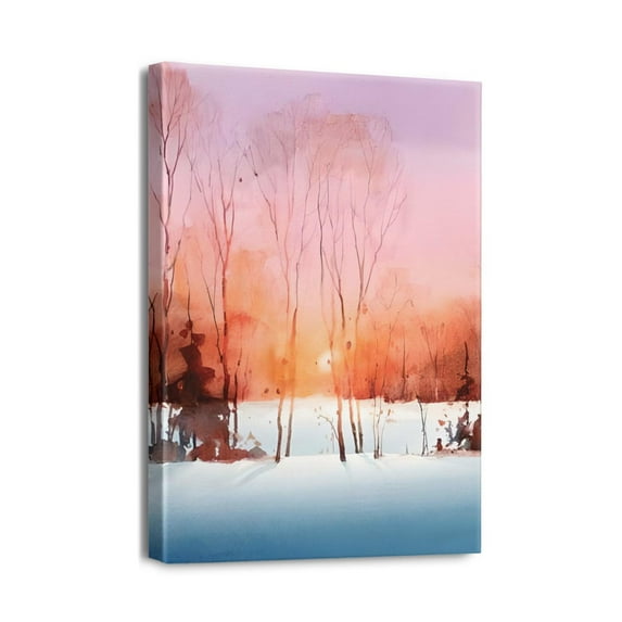 Charming 12x16 Forest Sunset Oil Painting - Vintage Wall Art Print for an Artistic Home & Office Decor