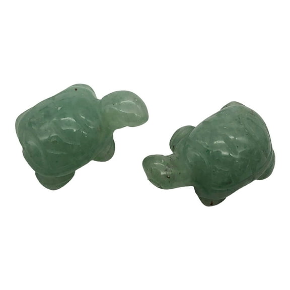Charming 2 Carved Aventurine Turtle Animal Beads | 21x12.5x8.5mm | Green | 2 Beads