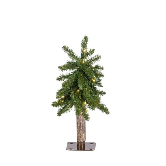 Charming 2 Foot Prelit Alpine Tree with Dual Color LED Lights