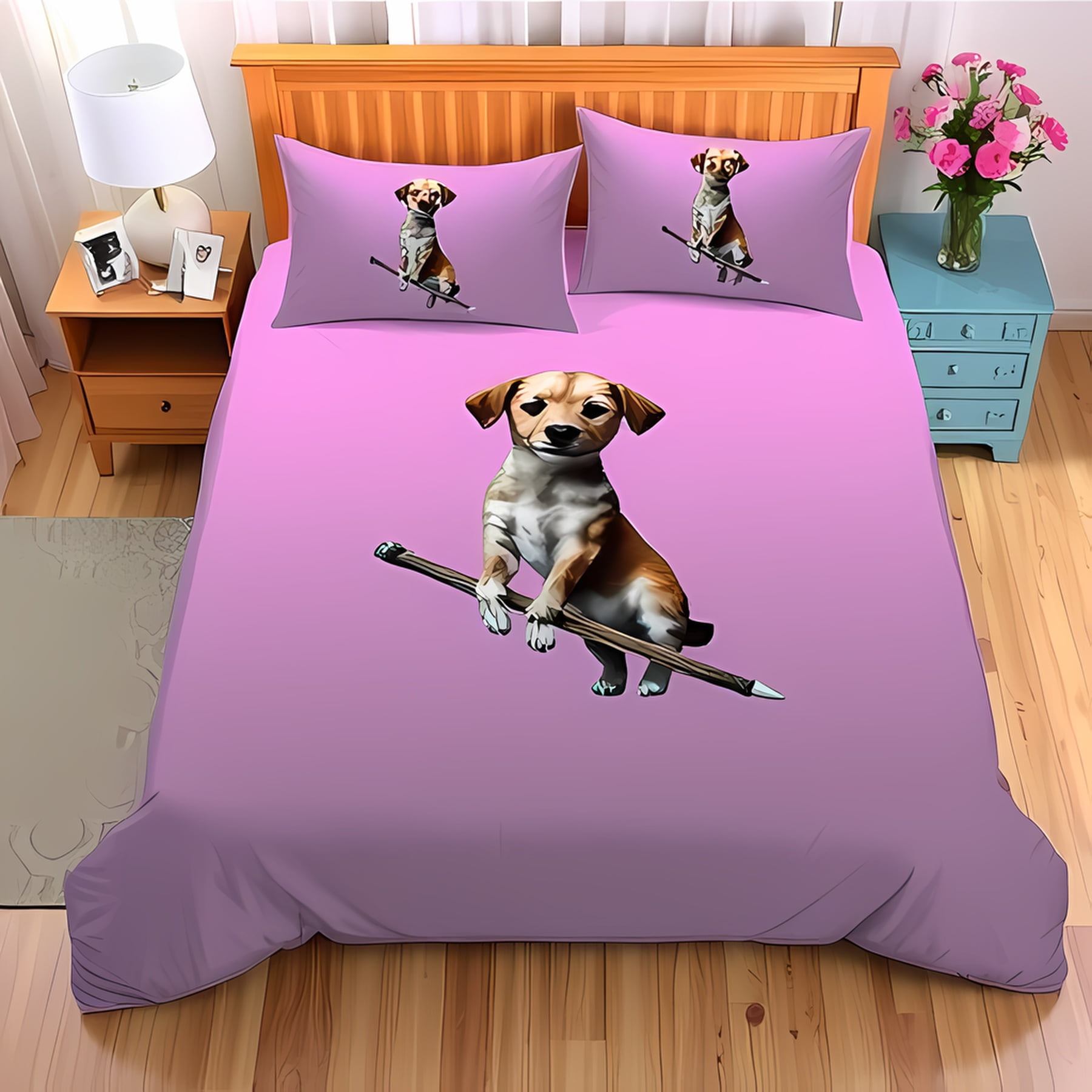 Joyful Dog 3-Piece Quilted Bedding Set NCU0NNT2679