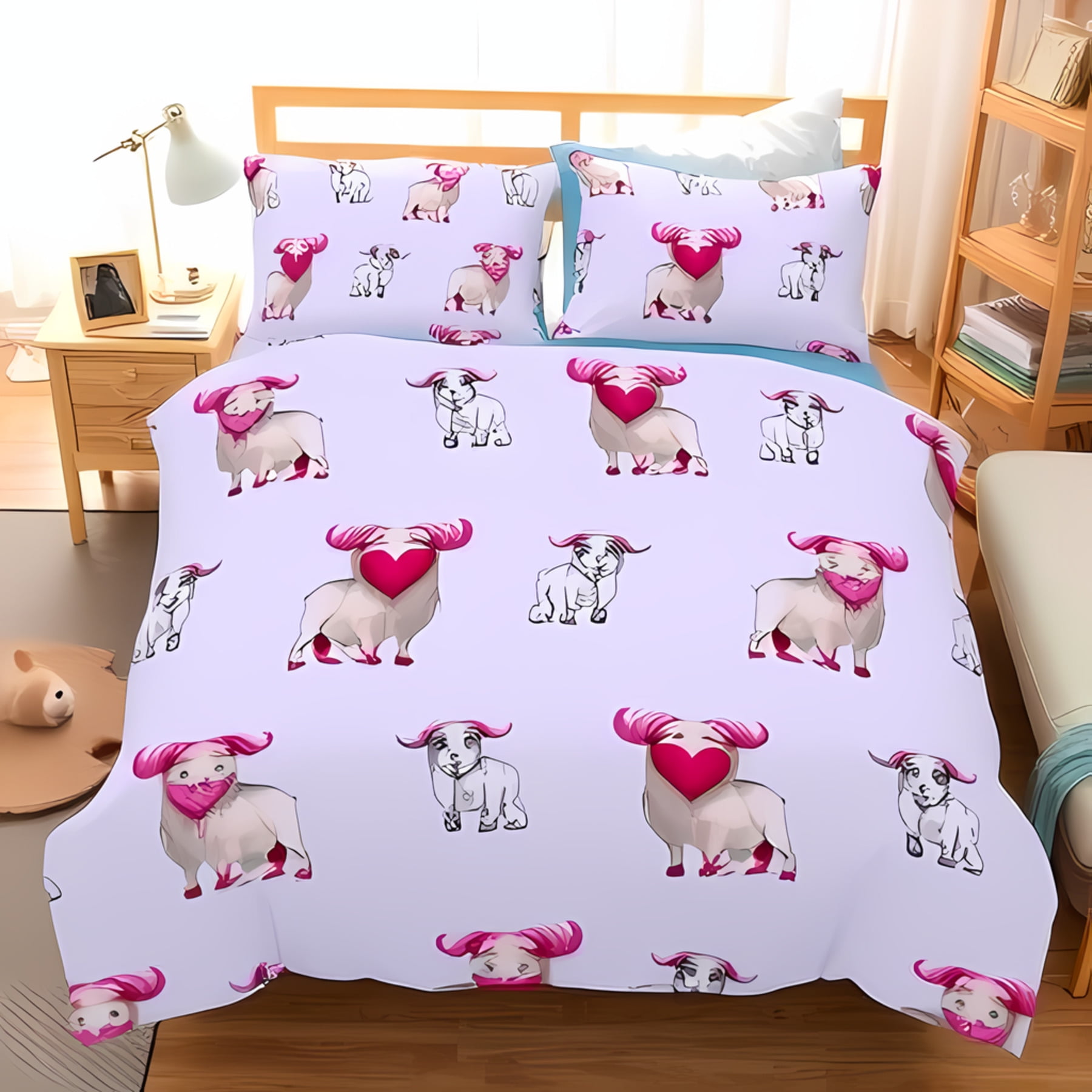 Lavender Floral Pattern Print Duvet Cover Bedding Set