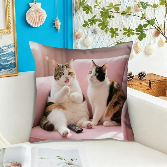 Charming 45x45 Cm Cute Animals Print Cushion Set, Perfect For Living Room And Bedroom, Stylish Decorative Pillows For Cozy Sofa Spaces, Adorable Accents For Home Decor